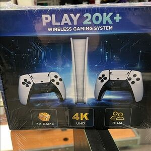 Wireless Gaming System with Dual Controllers - Black and White 20k+
